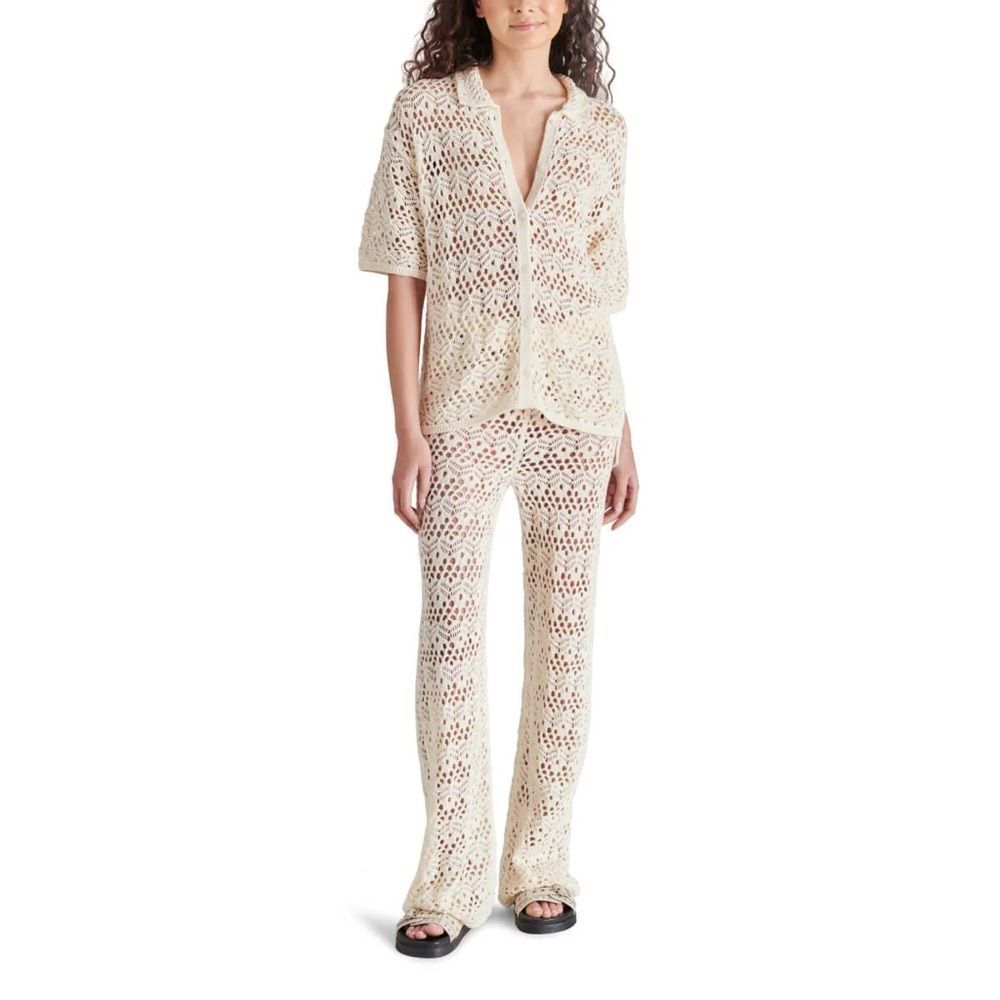 Steve Madden Elegant Cream Crochet Pantsuit size M